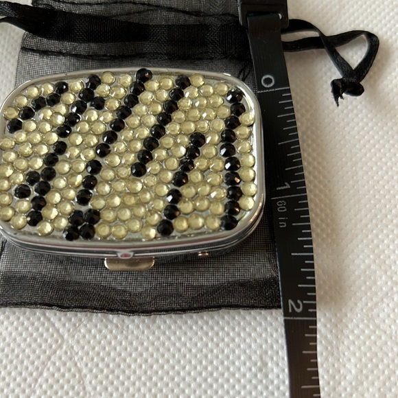 PILL BOX. ENHANCED WITH BLK/WHT CRYSTALS - Picture 5 of 7